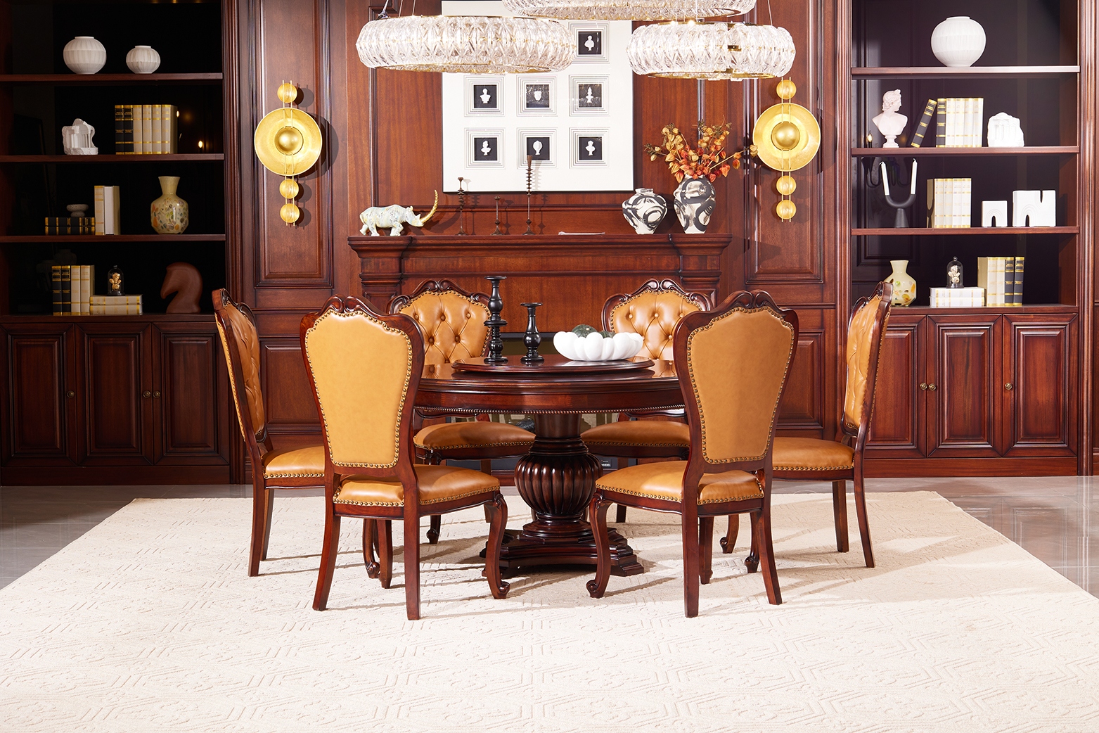 美式餐桌901#餐椅908#