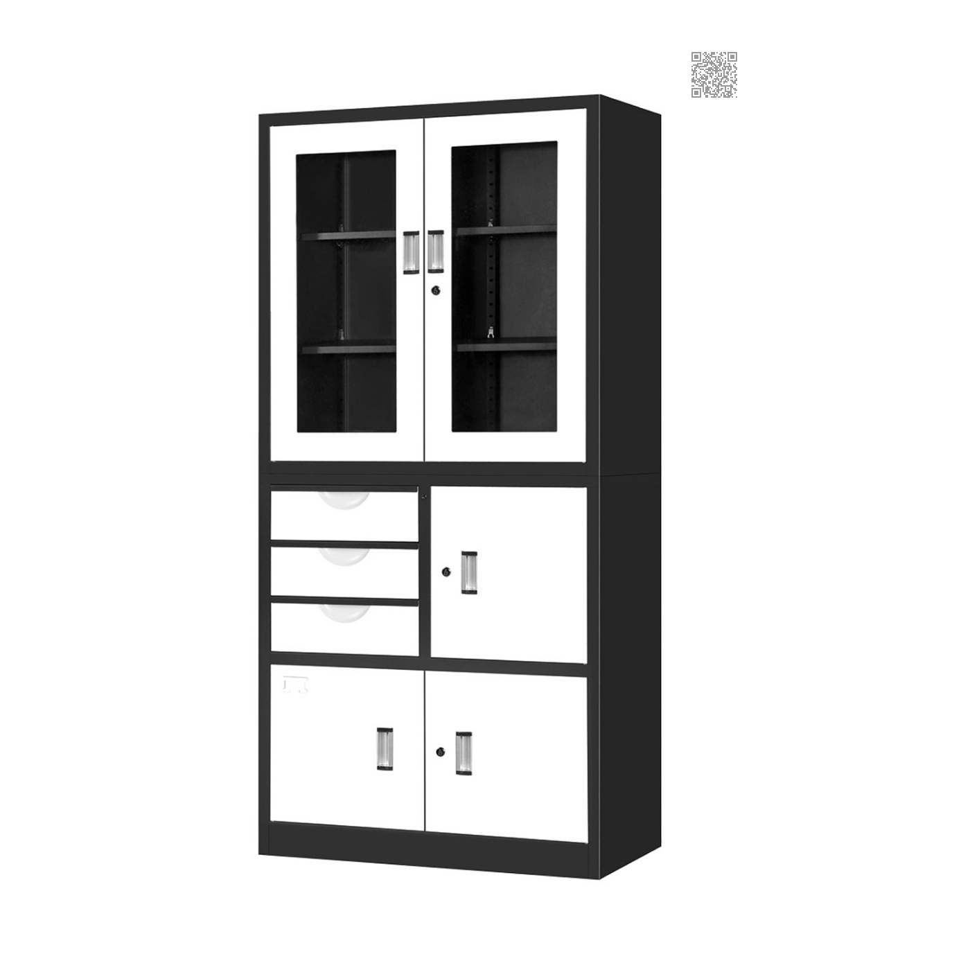 宽边套色偏三屉文件柜