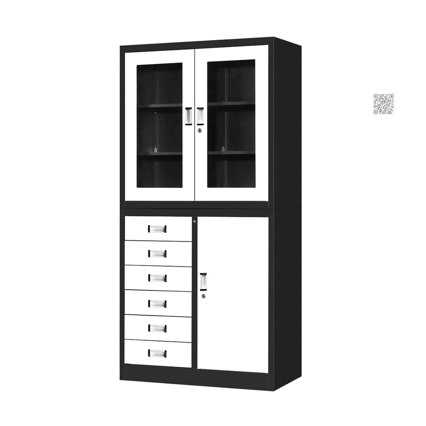 宽边套色偏六屉文件柜