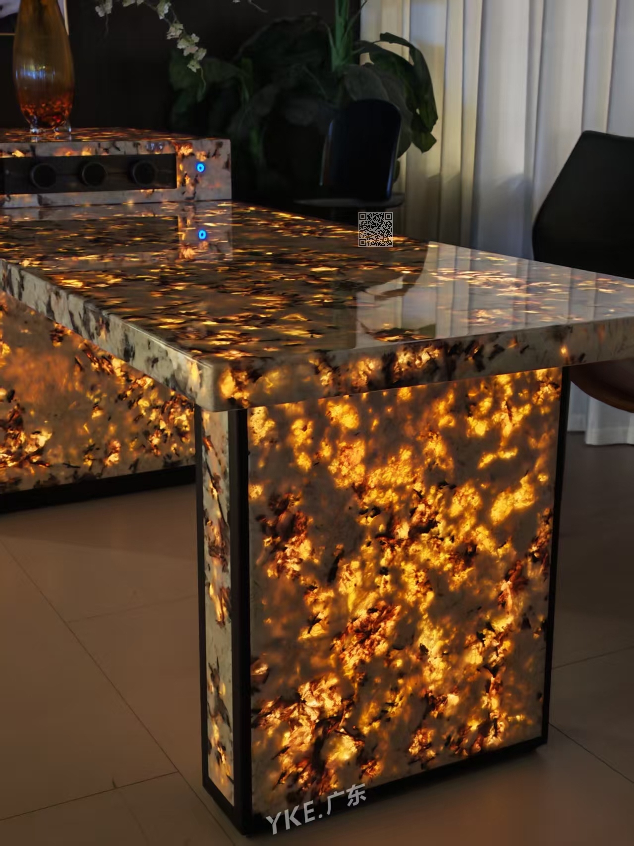 L07发光雪山蓝奢石岛台