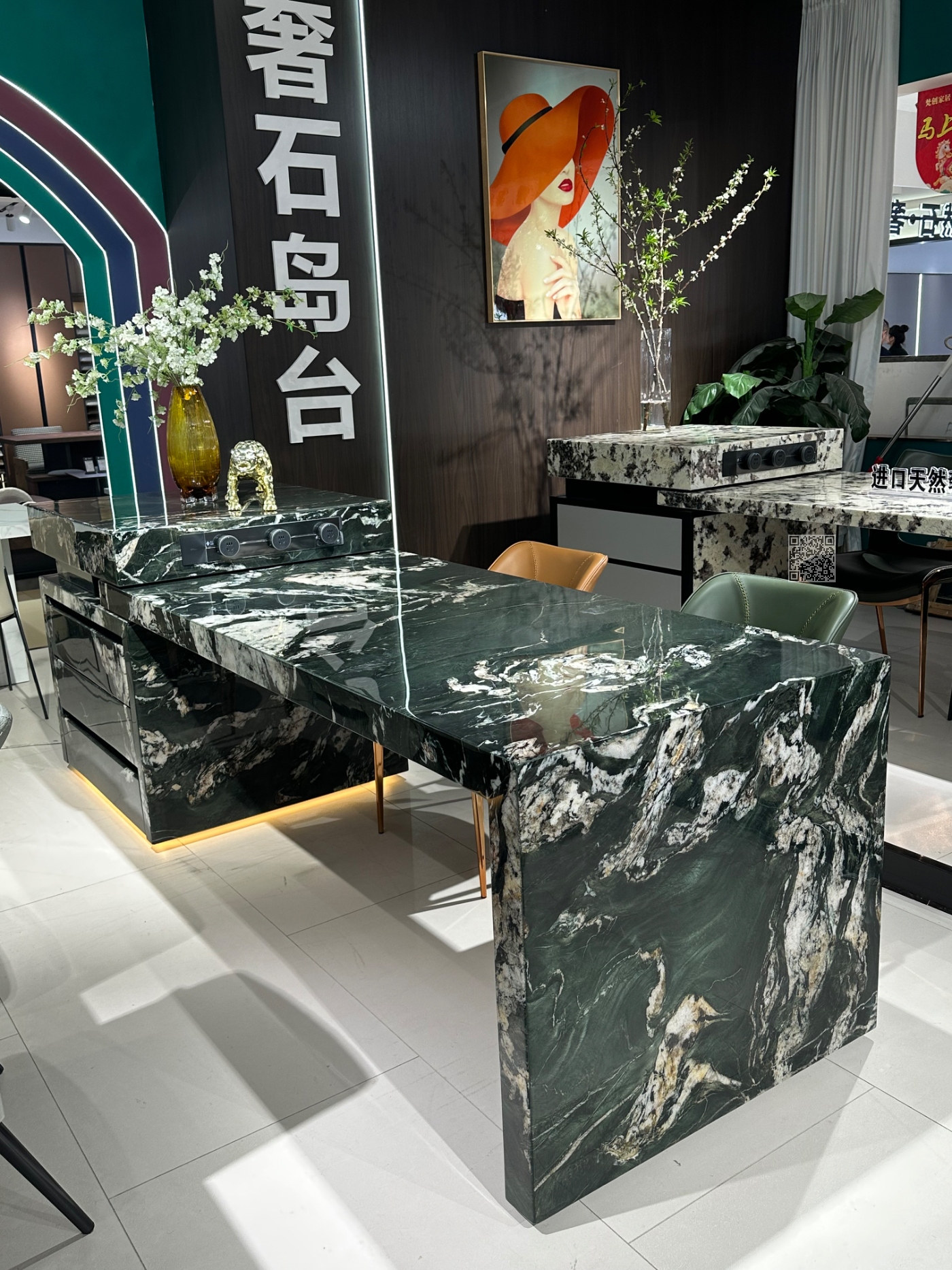 L01进口天然云母绿奢石岛台