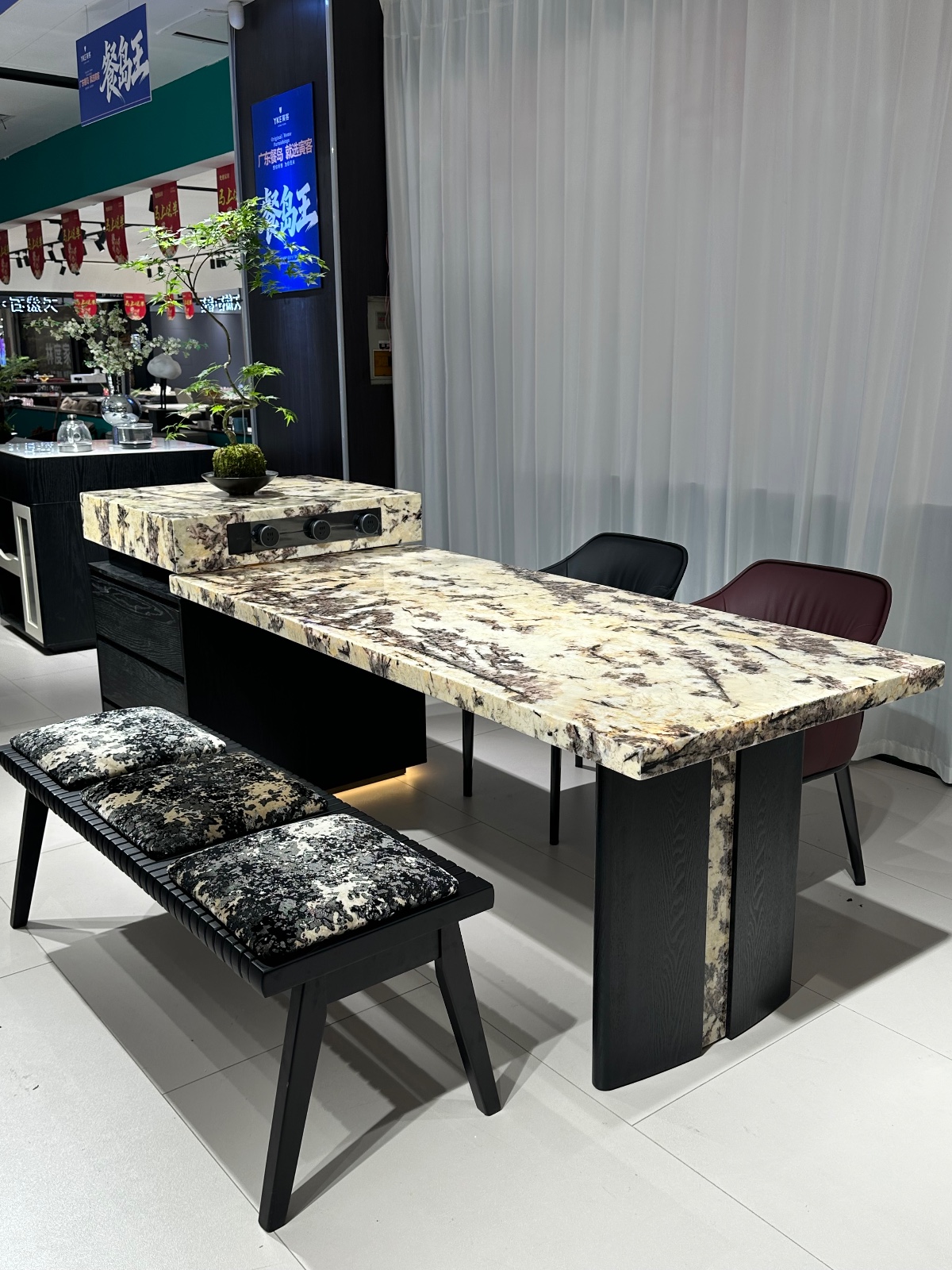 L26岛台（金枝玉叶天然发光奢石）